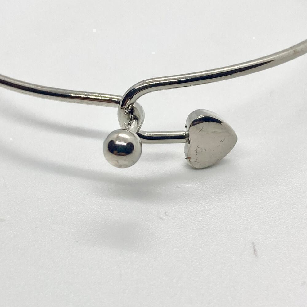 Bangle Charm Bracelet Santa Claus Christmas Tree Silver Tone - Picture 3 of 6